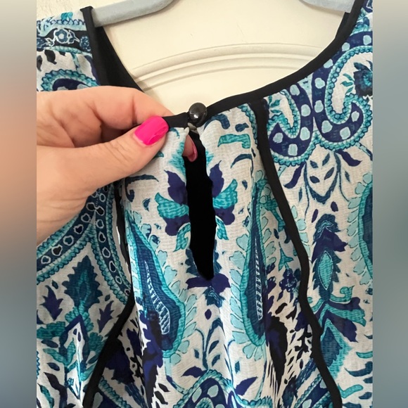 AB Studio Sleeveless Patterned Ruffle Detailed Blouse Women’s Size 3X - Picture 4 of 16